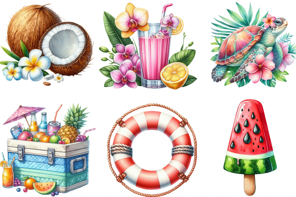 Tropical Beach Bundle Sublimation, an Illustration by Designking (Photo 2 of 4)