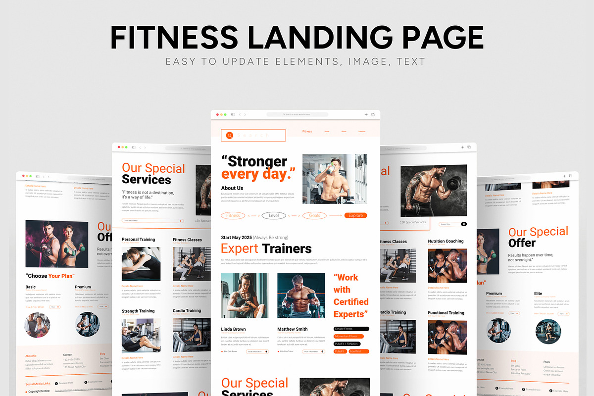Fitness Landing Page, an UI Kit Template by CreativeShaper (Photo 1 of 6)