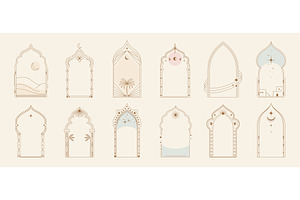 Arabian muslim ramadan boho arch, a Decorative Illustration by Buch&Bee