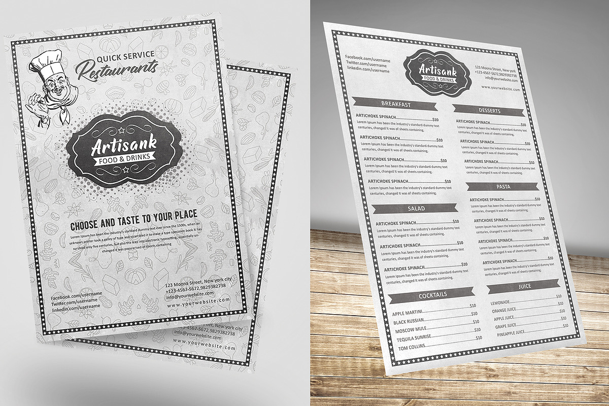 Simple Food Menu, a Flyer Template by Creative  designer (Photo 1 of 4)