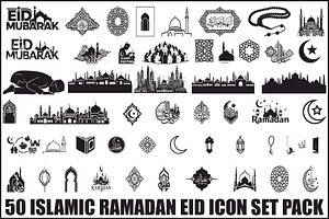 50 Islamic Ramadan Eid Icon Set