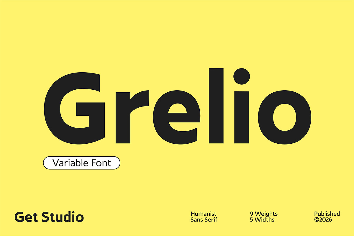 Grelio - Humanist Sans Serif, a Sans Serif Font by Get Studio (Photo 1 of 17)