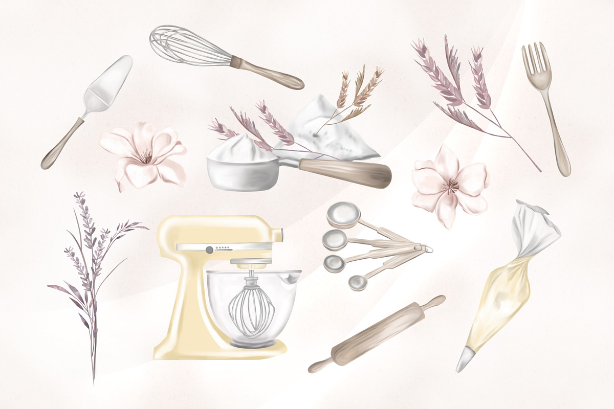 Cake Baking, a Food Illustration by Rachel Art Studio (Photo 6 of 7)