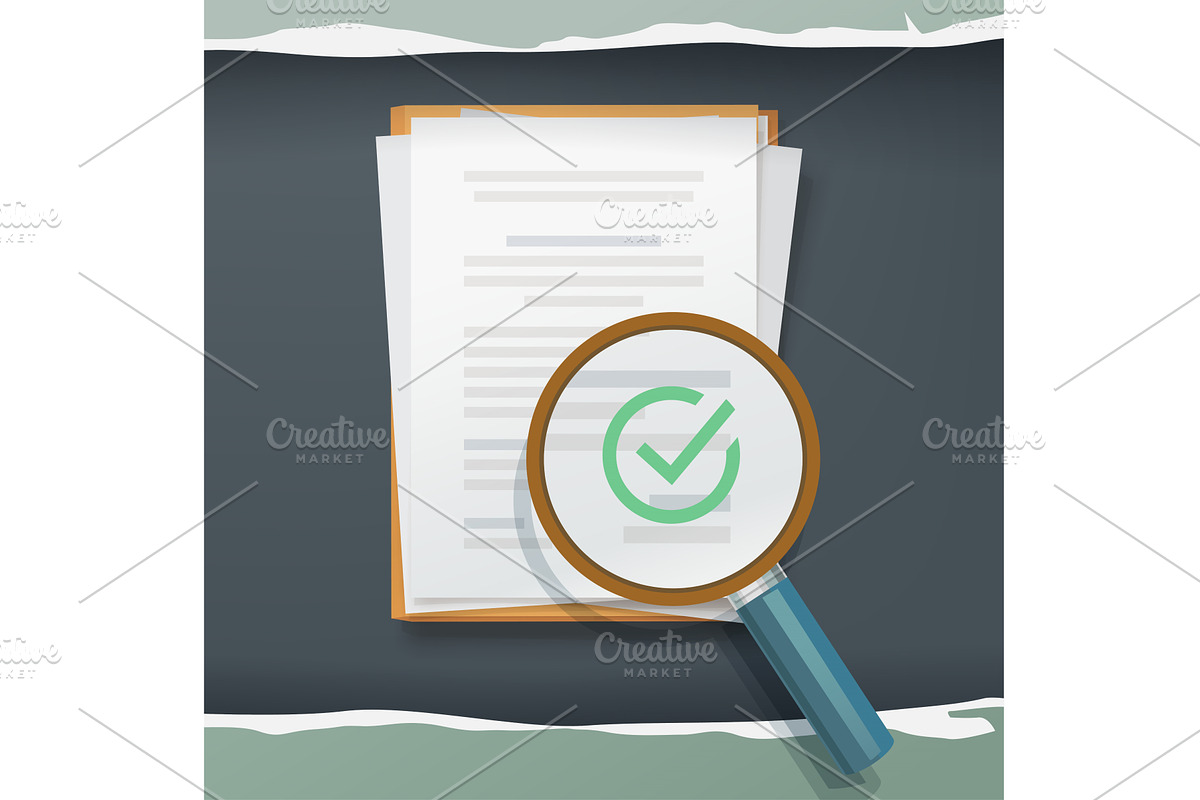examining document by magnifying, a Finance Illustration by IfH