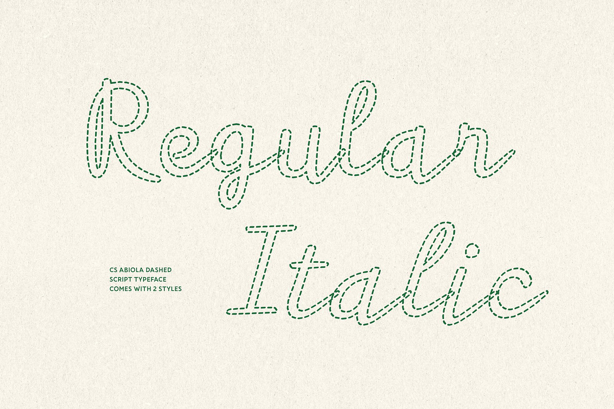 CS Abiola Dashed, a Script Font by Craft Supply Co. (Photo 5 of 8)