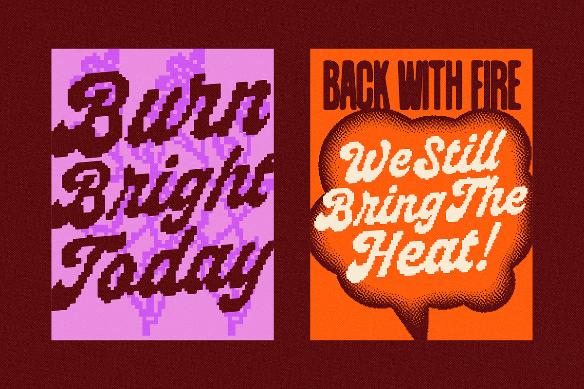 Pasta Monday Pixel Script, a Script Font by The Native Saint Club (Photo 11 of 15)