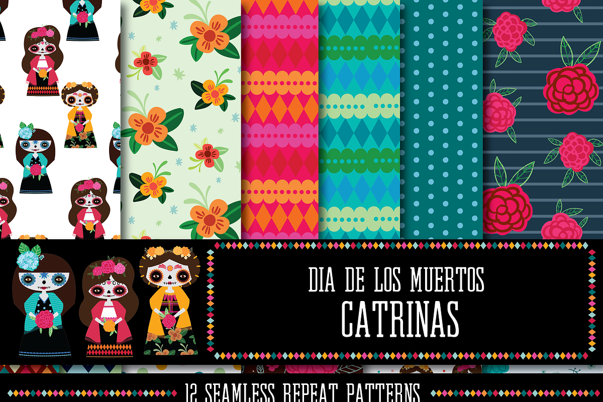 Dia de los Muertos: Catrinas, a Texture Graphic by happychinchilla (Photo 1 of 2)