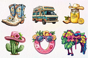 Summer Cowgirl Sublimation Clipart, an Illustration by CreationArt (Thumbnail 7 of 9)