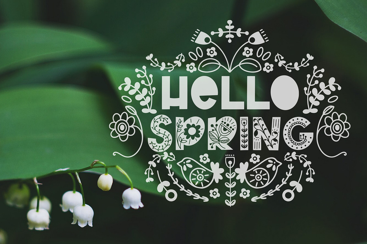 Spring Tales | Folk Art Font, a Symbol Font by Kandella's Art (Photo 9 of 15)