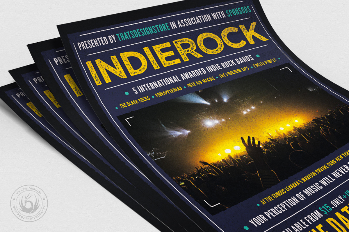 Indie Rock Flyer Template V1, a Flyer Template by ThatsDesignArt (Photo 5 of 8)