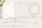 Green&Gold Baroque Wedding Set, a Decorative Illustration by AlenaVlasko stock Market (Thumbnail 7 of 8)