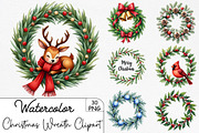 Christmas Wreath Sublimation Clipart, an Illustration by CrexoraLab (Thumbnail 1 of 5)