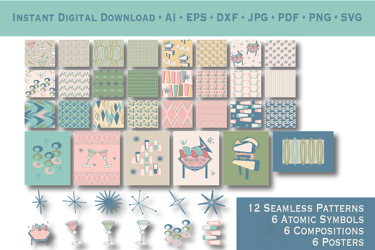 Mid Century Patterns & Posters, a Pattern Graphic by Blynn Pippen (Photo 2 of 10)