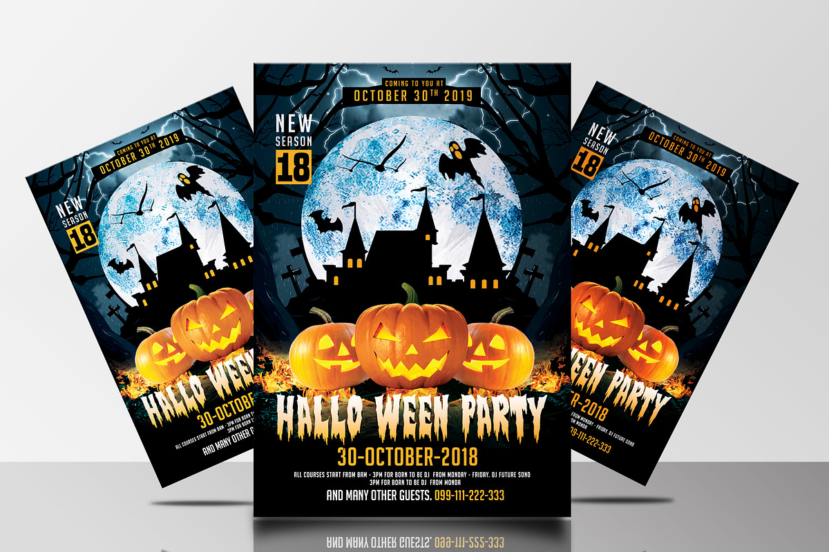 Halloween Party Flyers Bundle, a Flyer Template by AfzaalGraphics (Photo 15 of 19)