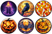 Halloween Stained Glass Coasters PNG, an Illustration by Craft Nest (Thumbnail 2 of 6)
