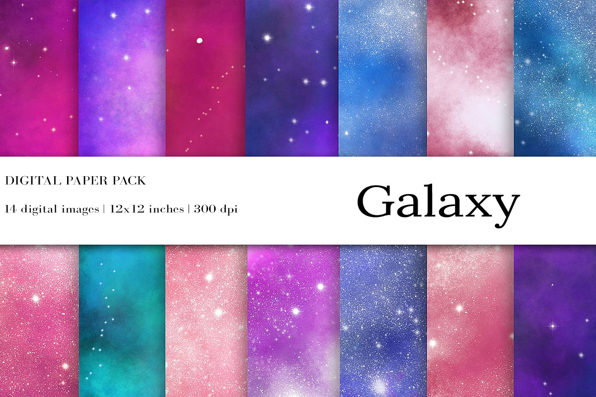 Space Galaxy Digital Paper, a Texture Graphic by BonaDesigns (Photo 1 of 4)
