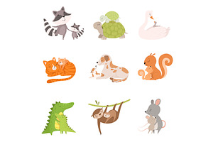 Cartoon Animal Mother and Her Cub, an Animal Illustration by TopVectors