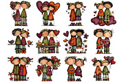 Whimsical Valentine Couple Clipart, a Graphic by CitraGraphics (Thumbnail 3 of 4)