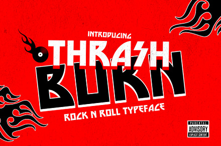 Thrash Burn - Rock n Roll Typeface, a Sans Serif Font by HipFonts