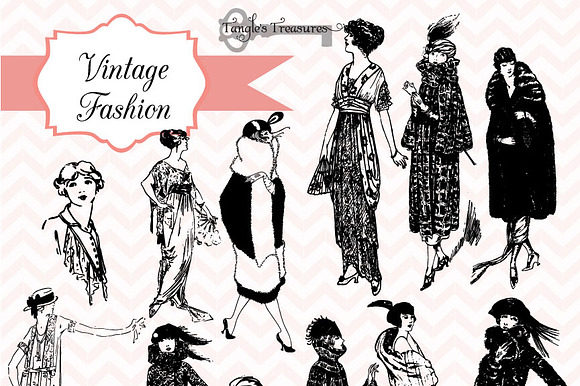 Vintage Fashion Illustrations preview 2