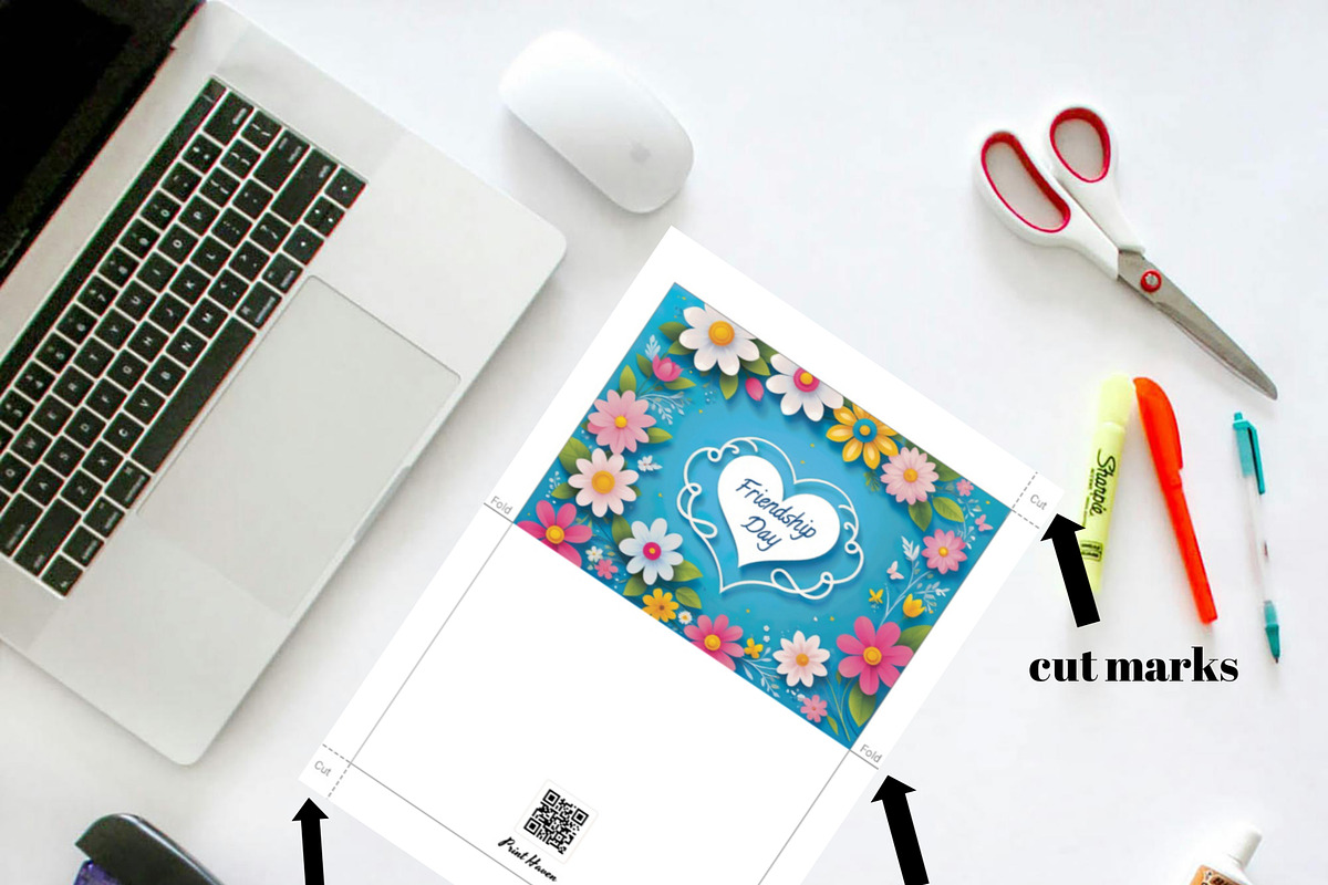 Printable Friendship Day Card | 7x5, a Card Template by Print Haven (Photo 3 of 4)
