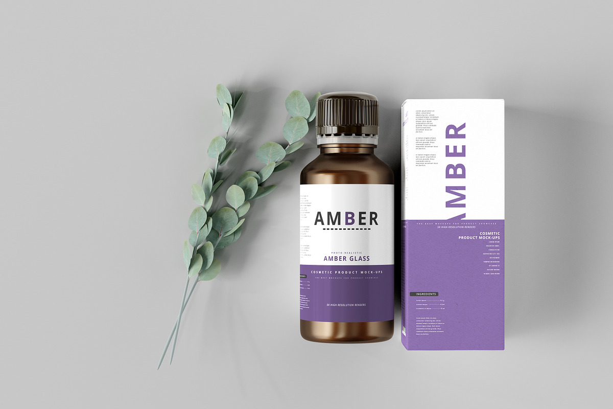 Amber Glass Bottle Mockup, a Cups & Container Mockup by pmvch (Photo 15 of 15)