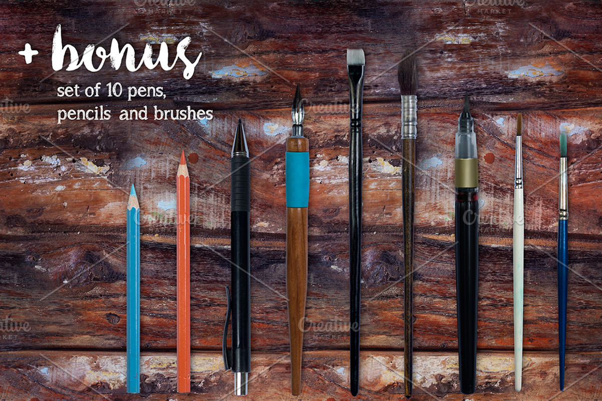 Sketchbook: Rustic PSD Mockup, a Pens & Pencil Mockup by Boho Mockup (Photo 2 of 2)