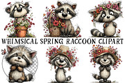Whimsical Spring Raccoon Clipart, an Illustration by OK Design (Thumbnail 2 of 6)