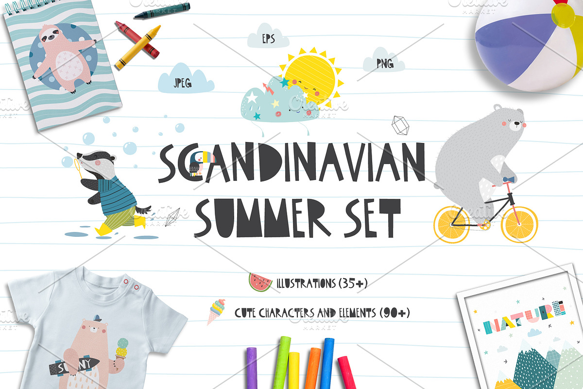 Scandinavian Summer Set, an Animal Illustration by Good Genie (Photo 1 of 8)