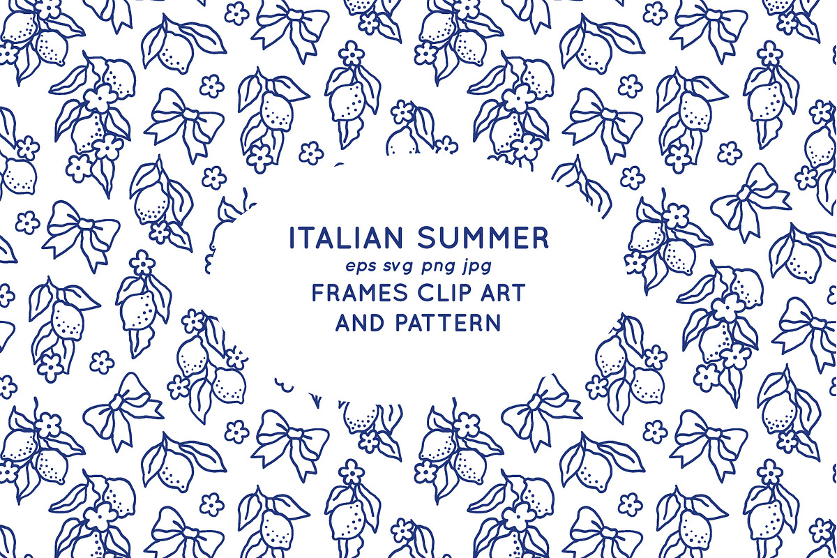 Italian Summer Frames and Clipart, an Object Graphic by Viaireshop (Photo 2 of 6)
