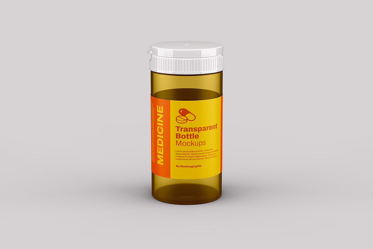 Transparent Plastic Bottle Mockup, a Product Mockup by Illusiongraphic (Photo 3 of 20)