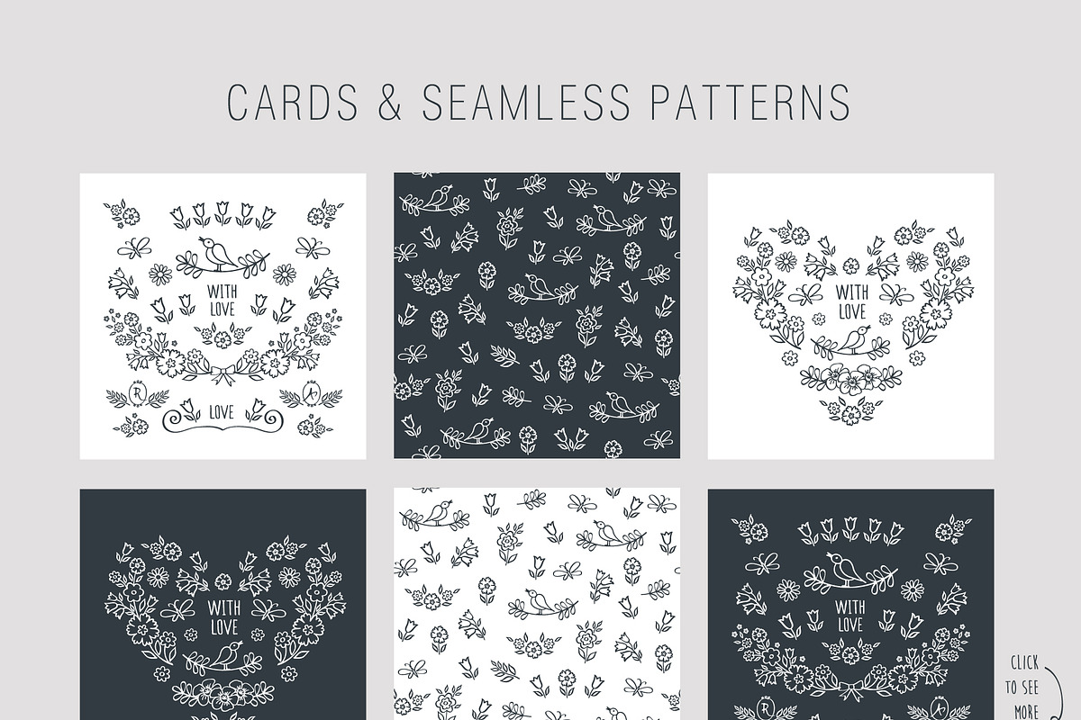 Hand drawn floral elements, a Decorative Illustration by Tkoko vectors & patterns (Photo 6 of 8)