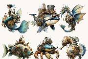 Underwater Sea Steampunk Animals, an Animal Illustration by Design Scotch (Thumbnail 3 of 10)