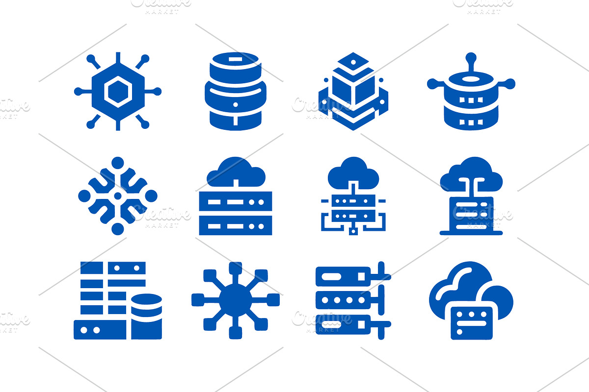 Tech Cloud Data Server Icons Bundle, a Solid Icon by Vectorium Studio (Photo 15 of 24)