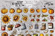 Autumn Cartoon Doodle Big Pack, a Decorative Illustration by BALABOLKA (Thumbnail 3 of 10)
