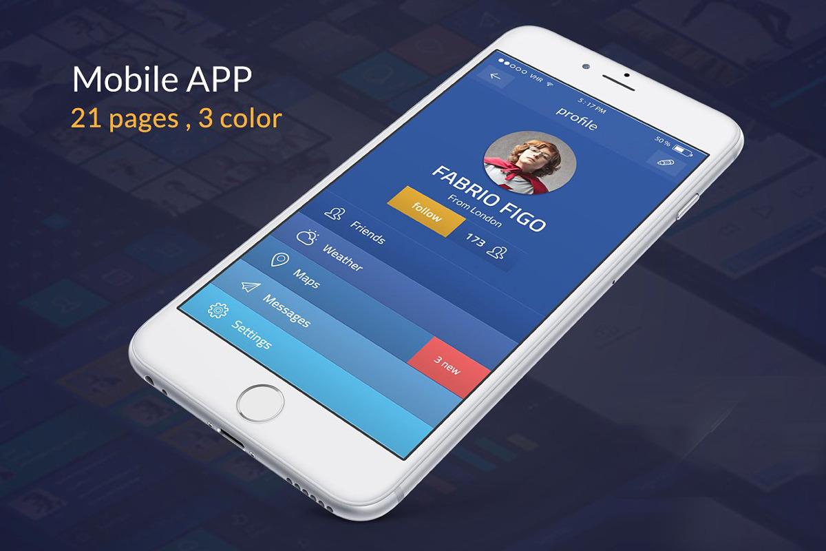 UI Mobile APP, an UI Kit Template by Alireza Farzad (Photo 1 of 6)