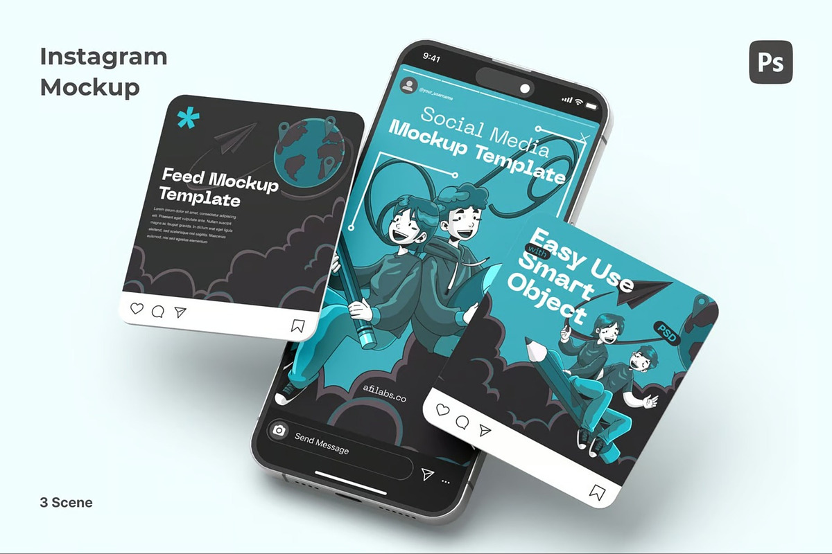 Instagram Mockup, an Advertising Mockup by Se٧enStudio (Photo 1 of 3)