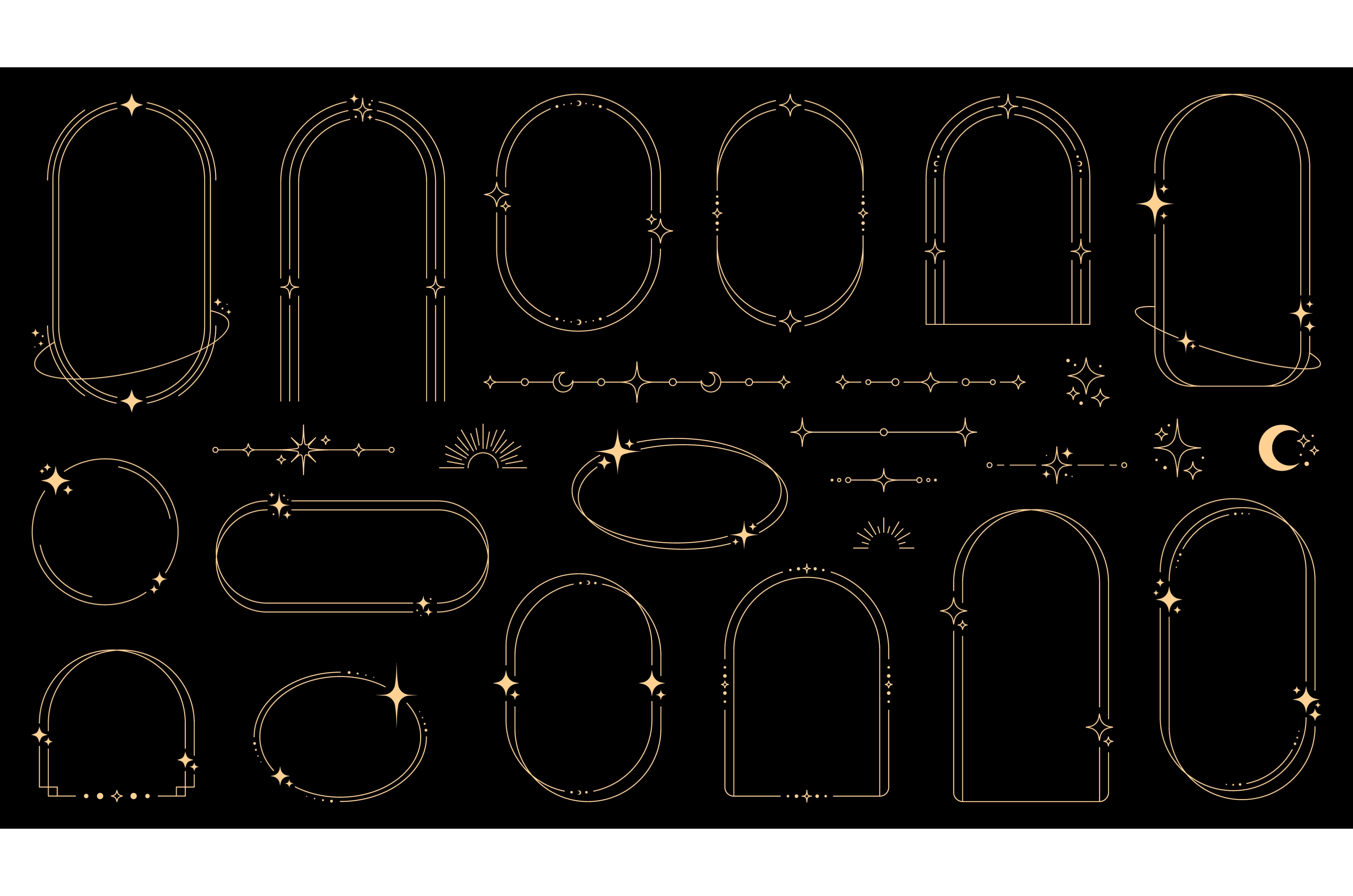Magic celestial arch frames, a Decorative Illustration by Vector Tradition