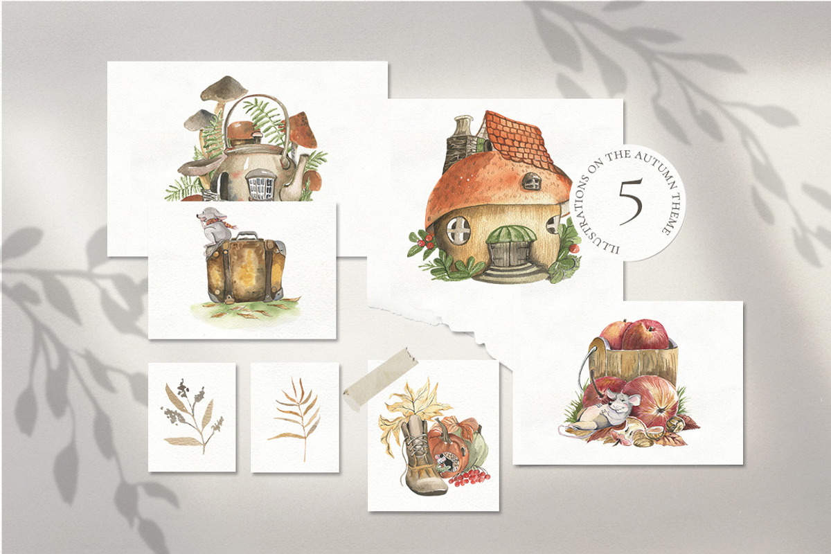 Autumn Watercolor. Cozy Season, an Illustration by Love Watercolor Store (Photo 3 of 7)