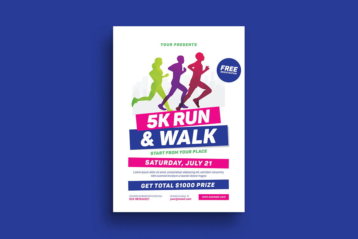5k Run Event Flyer, a Flyer Template by Guuver