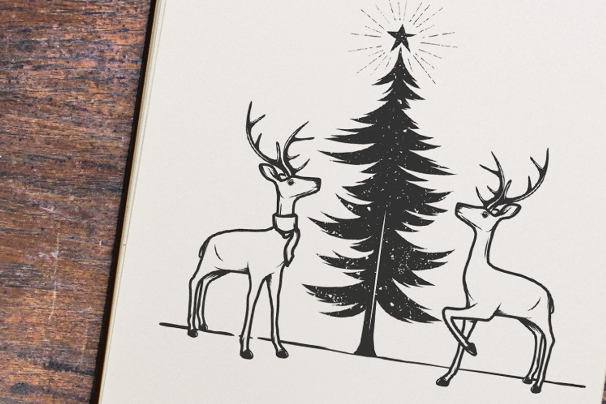 Retro Christmas design elements, an Illustration by 1baranov (Photo 3 of 4)