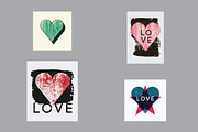 Grunge Love Heart abstract posters., a Decorative Illustration by PoPaShop (Thumbnail 2 of 2)