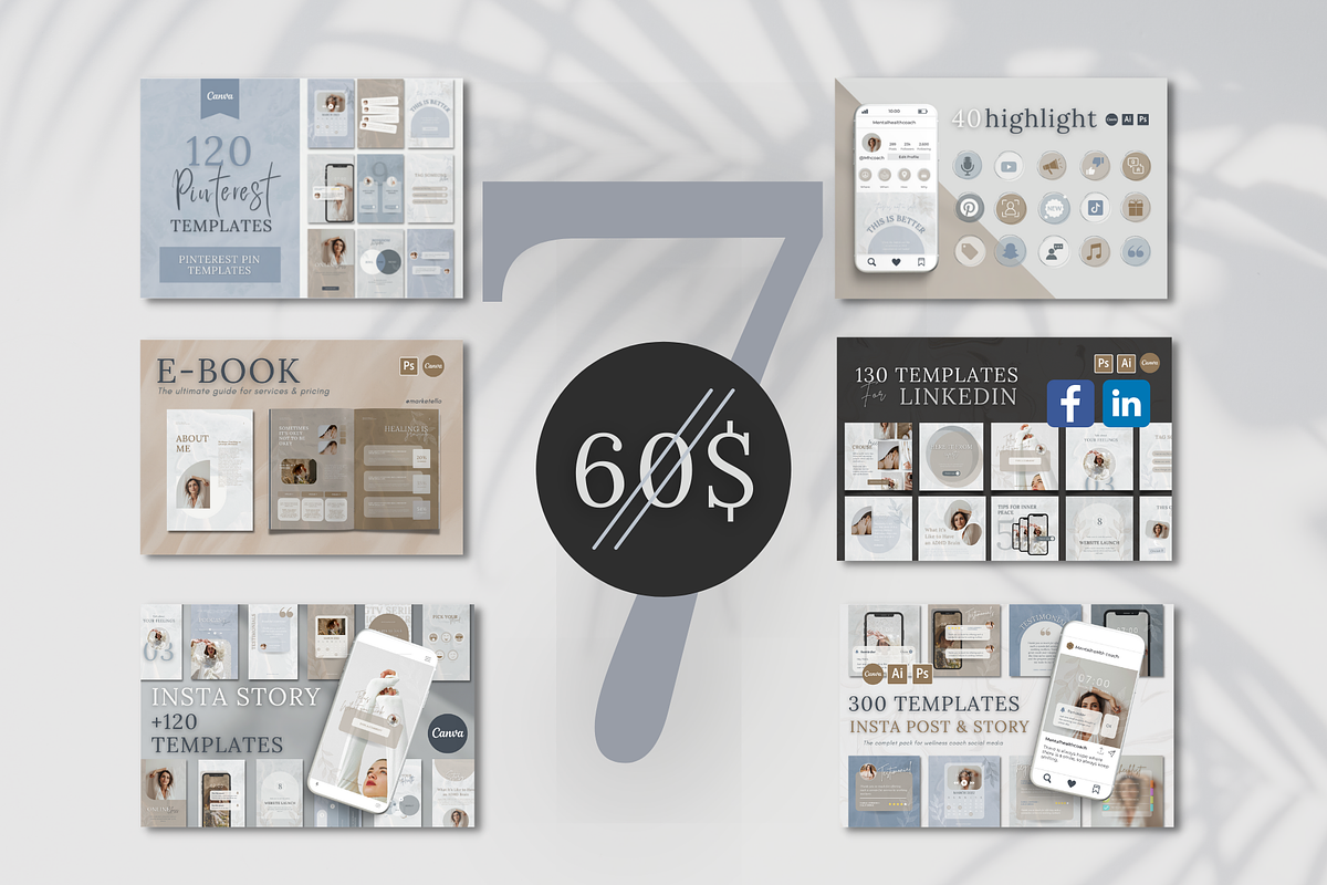 650 Templates in CANVA 7 in 1, a Social Media Template by Marketello Studio (Photo 2 of 21)