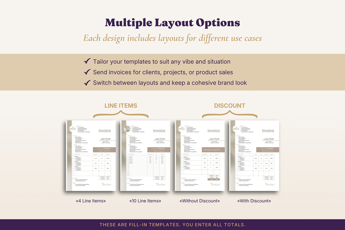 Invoice Templates 6 Designs Word, a Stationery Template by B2 Studio (Photo 5 of 18)