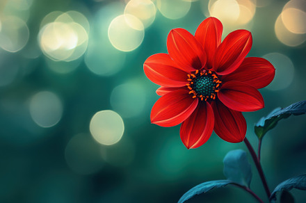 Vibrant red flower blooms against a, a Photo by Iftikhar Alam