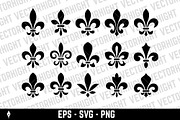 Fleur-de-lis icons., an Object Illustration by Vectorhight (Thumbnail 2 of 4)