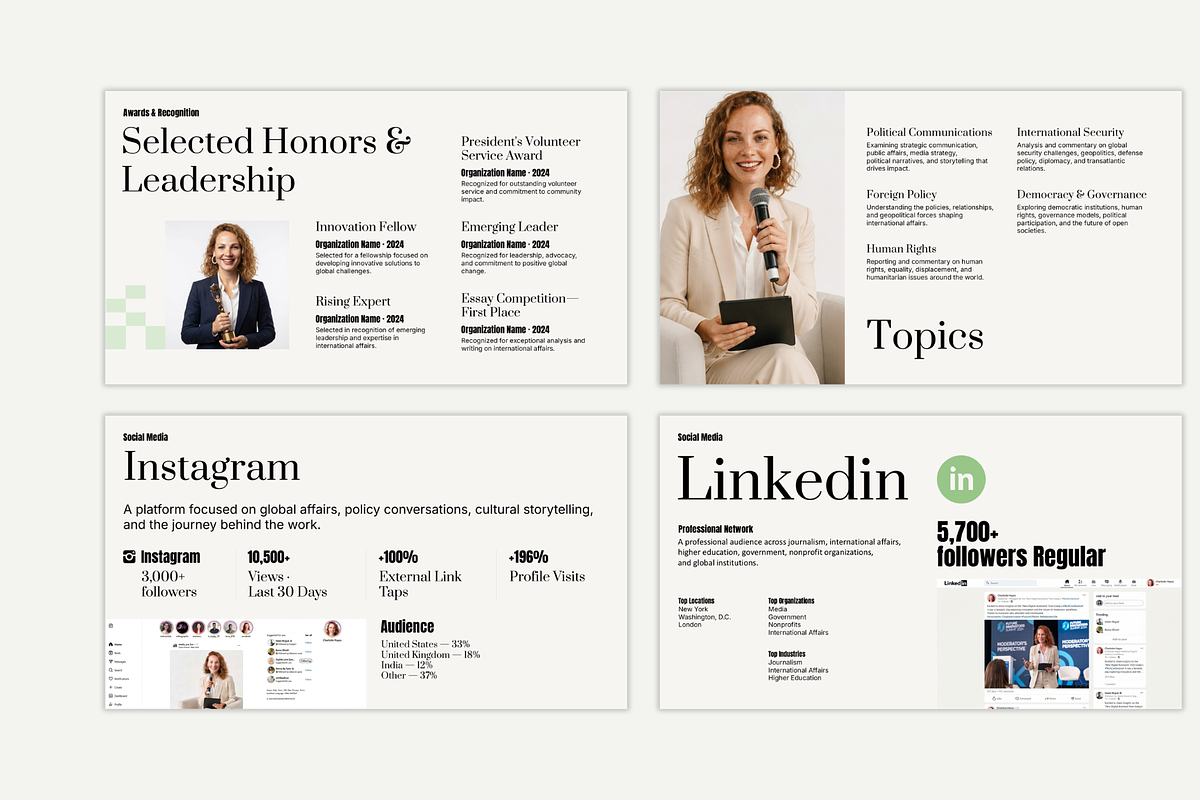 Journalist Media Kit Presentation., a Presentation Template by Velora Studio (Photo 5 of 6)