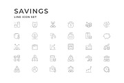 Set line icons of savings, an Outline Icon by motorama (Thumbnail 2 of 2)