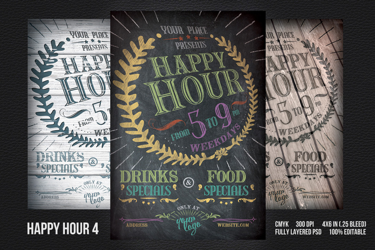 Happy Hour Flyer Bundle, a Flyer Template by plaxtico (Photo 5 of 6)