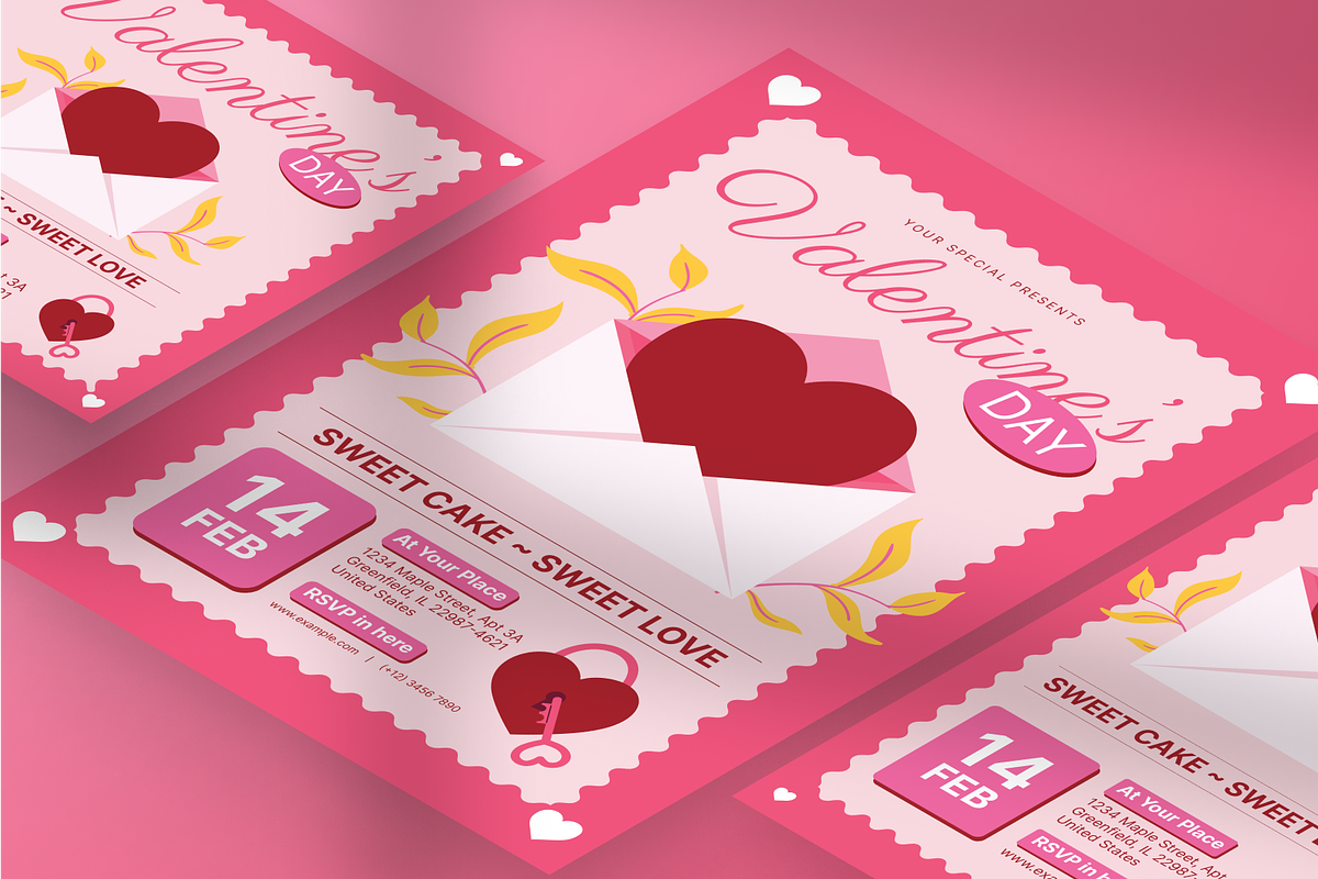 Pink Valentine Flyer, a Flyer Template by Annora Studio (Photo 2 of 6)